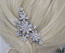 New Bridal Wedding Jewelry Crystal Rhinestone Flowers Hair Comb accessories 2407