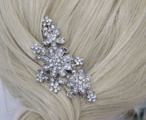 Neuf bijoux de mariage cristal strass fleurs peigne cheveux accessoires 2407 - Photo 1/4