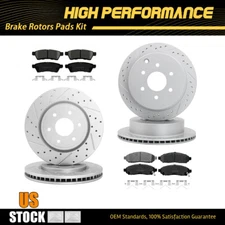 Front and Rear Drilled Rotors Brake Pads Kit for Nissan Frontier Xterra Equator