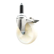 5 Inch 316SS Nylon Wheel Swivel 3/4 Inch Expanding Stem Caster Lock Brake SCC