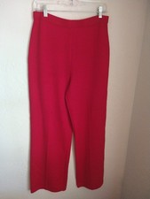 St. John Collection Cherry Red Santana Knit Pull on Pants Women's 8 Executive