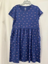 NWT Wonder Nation Navy Rainbow Dress Girls Play Pockets Sz 18