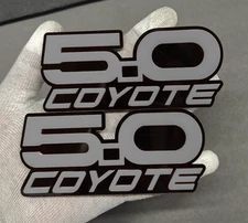 COYOTE 5.0  Badges  Fender Emblem Angry Aggressive Racing Gray and Black