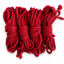 Red Cotton Shibari Rope Kit 4 x 26 ft Handmade Rope Set