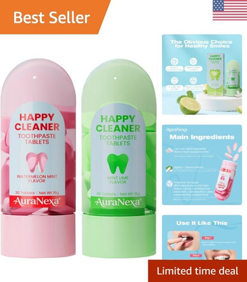 #ad #ad Happy Cleaner Toothpaste Tablets – Mixed Pack Watermelon Mint Mint Lime Flu $49.99