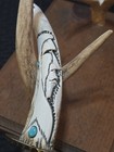 TED MILLER Handmade Custom Knife with Turquoise Handle Vintage with Custom Stand — photo 6