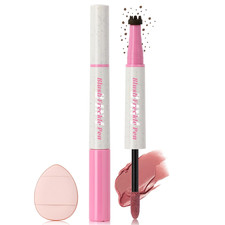 HOSAILY Freckle Blush Pen, 2In1 Light Brown Faux Freckle Stamp Pen Soft Pink Liq