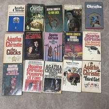 Agatha Christie Lot of 15 Paperbacks Poirot Mysteries Dell Bantam Fontana GOOD