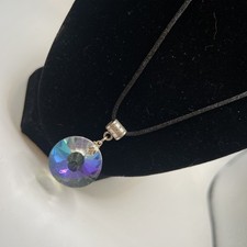 Sunburst Crystal Iridescent Pendant Necklace 