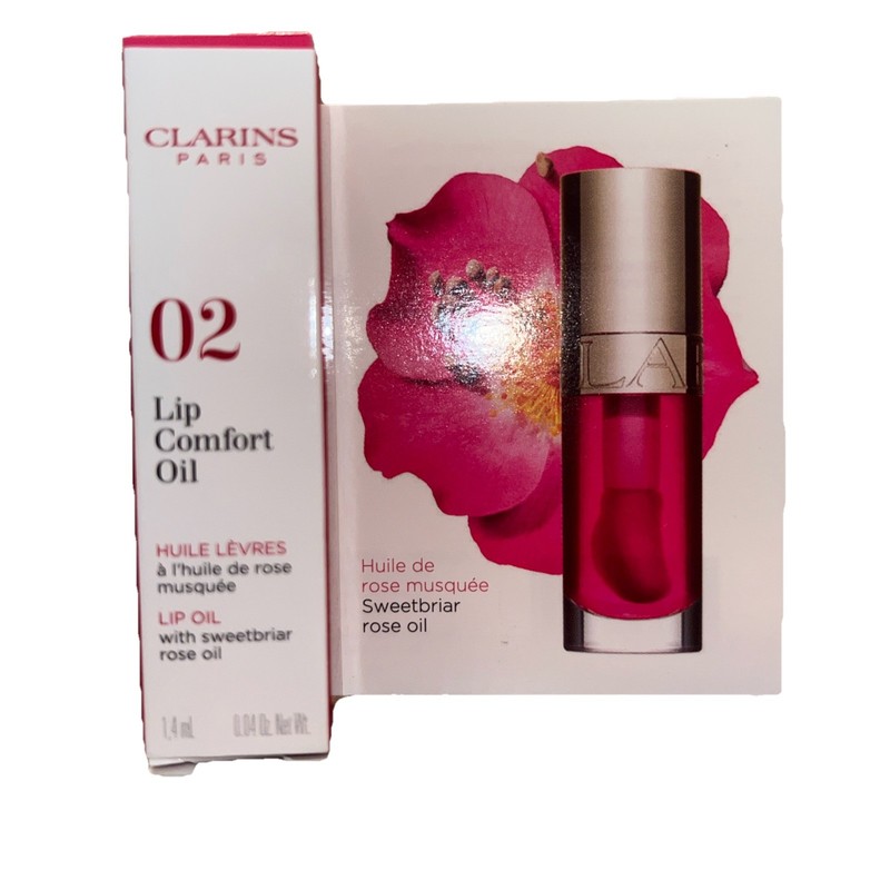 Clarins Lip Comfort Oil Hydrating 02 Intense Raspberry 0.1 oz / 7 ml nib