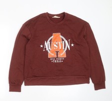 Womens UK Size S Primark Brown Pullover Sweatshirt
