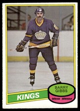 1980-81 O-Pee-Chee Vintage OPC Crease Barry Gibbs Los Angeles Kings #334