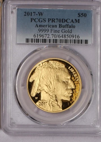 2017-W Gold Buffalo 1 oz. $50 PCGS PR70 Deep Cameo