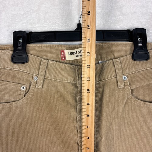 Vintage Levis 569 lockere gerade Cordhose Herren 38x32 (35x32) khaki weites Bein Y2K - Bild 6 von 10