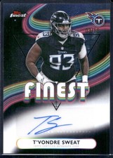 2025 Topps Finest T'Vondre Sweat Finest Autographs Black Refractor /10 #FA-TS