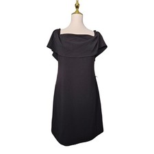 Charler Henry Womens Black Off The Shoulder Shift Mini Dress M