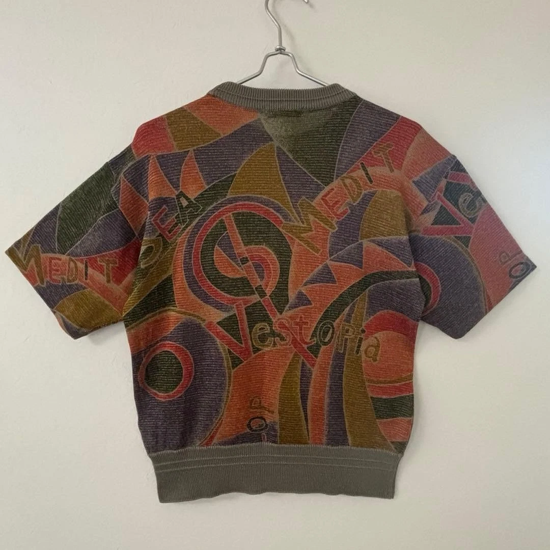 90s Vintage VESTOPIA Summer Knit Retro Art Pattern Size M image 6