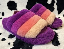 UGG Women  s Fluff Yeah Berryliscious Multi Slide Slipper Size 8