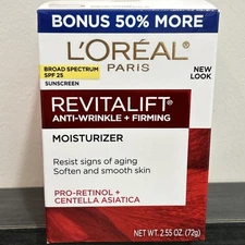 NIB L'Oreal Revitalift Anti-Wrinkle & Firming Moisturizer, Pro-Retinol, 2.55 oz