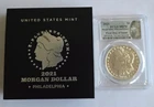 2021 $1 Morgan Dollar 100th Anniversar First Day of Issue PCGS MS70 Philadelphia