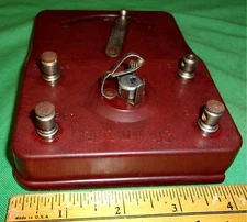 1930s Philmore Crystal Radio Set NO Dome frozen posts & tuning lever for resto!