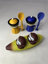 A di Alessi Mr. Chin Egg Cup Set + Banana Bros Salt & Pepper – Open Box, New