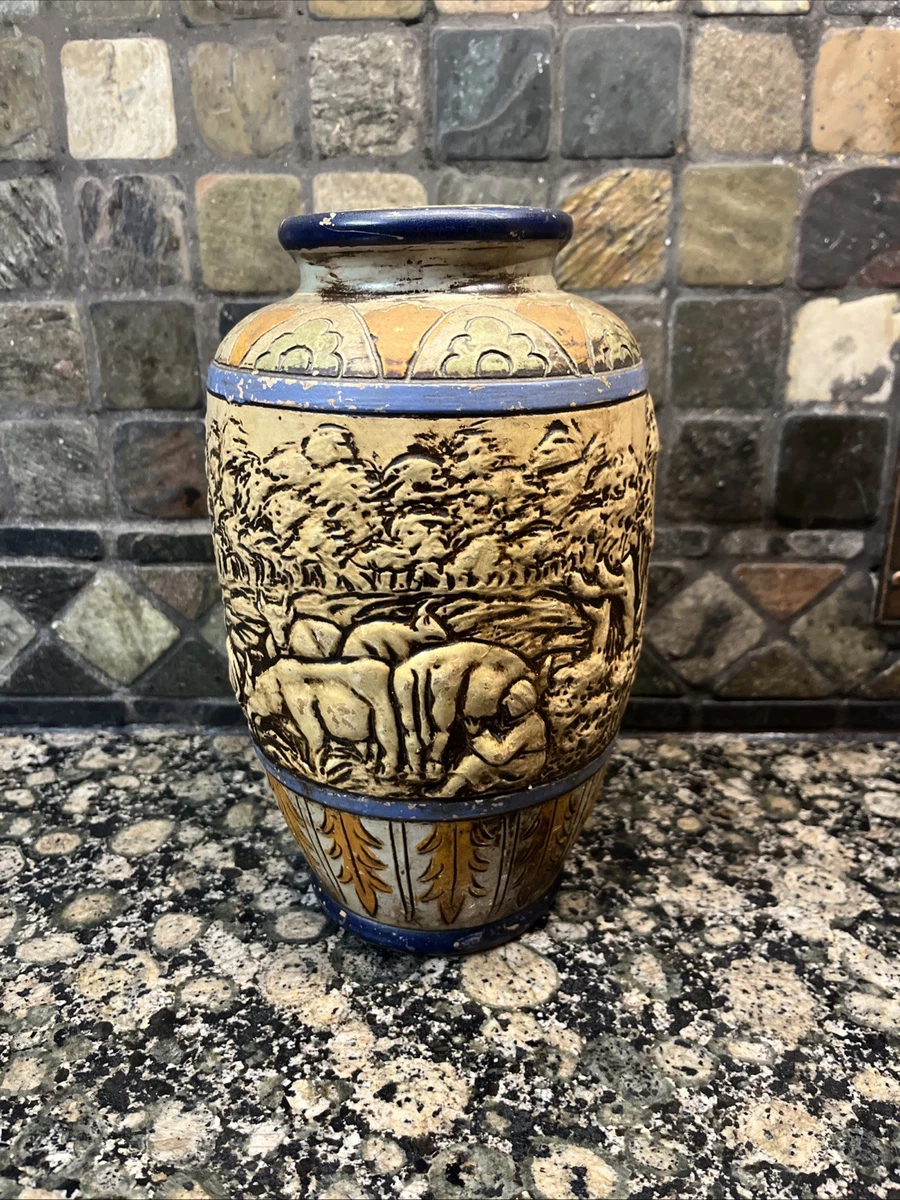 古い花瓶焼物 花瓶 金龍窯 有田焼 古伊万里 伝統工芸士 江口天童作 金彩桜花鳥図鶴首