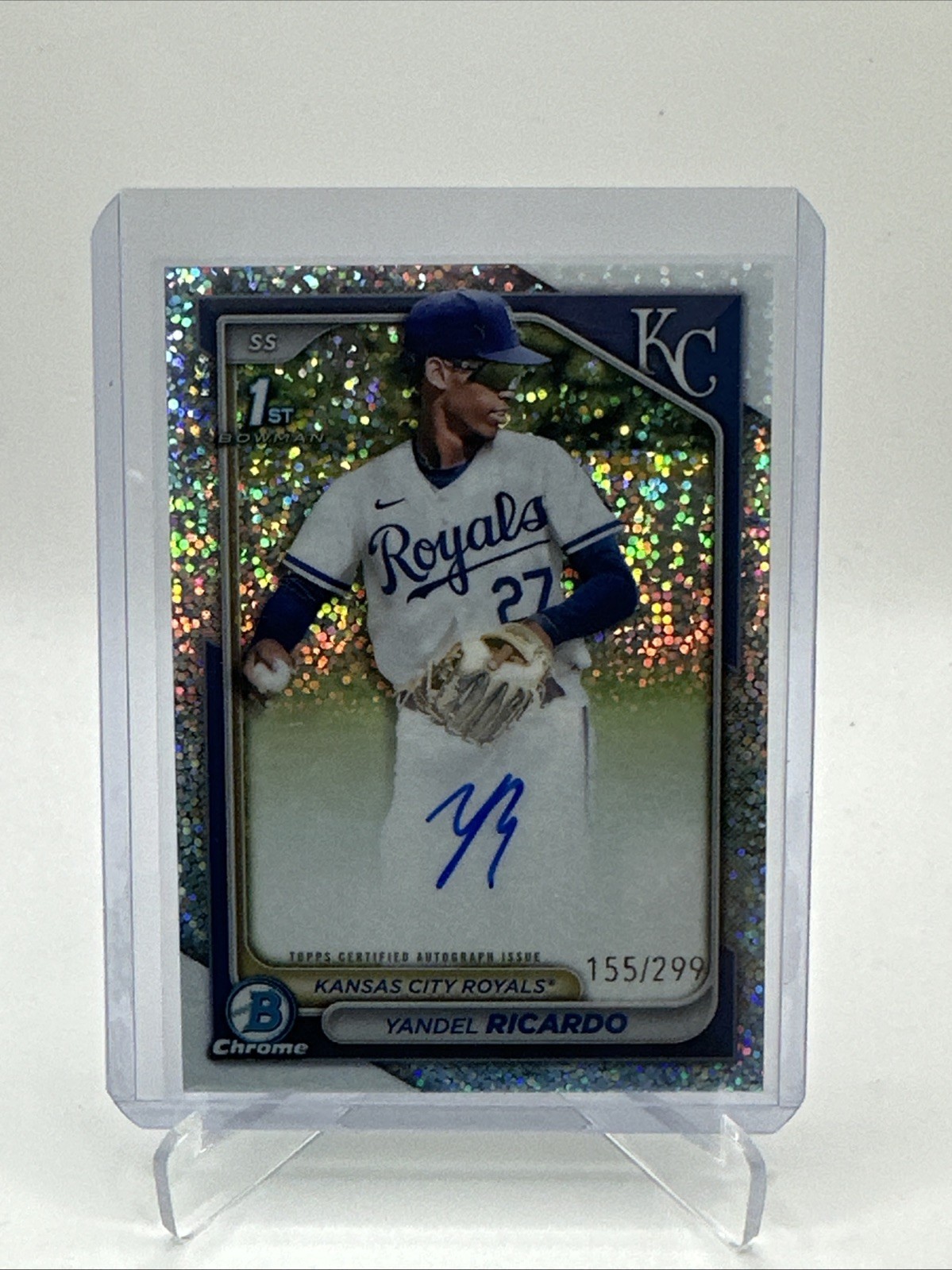 YANDEL RICARDO 2024 1ST BOWMAN CHROME AUTO SPARKLE /299