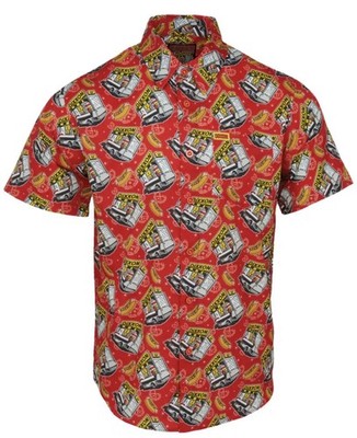 Dixxon Flannel Co Shirt Mens 2XL Red Button Up Sausage Fest Food Truck Hawaiian