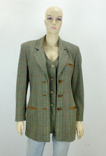80s 90s BOGNER ENSEMBLE BLAZER with vest virgin wool cashmere leather 38