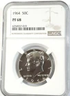 1964 (P) Kennedy Half Dollar NGC Proof 68 - 90% Silver  - Clean & Clear Case