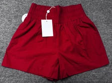 Hill House The Livie Short High Waist Victorian red Cotton Size Small NWT