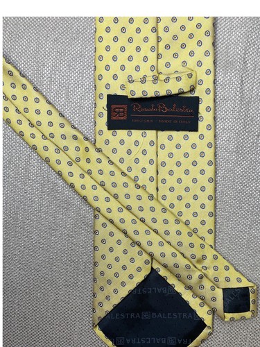 Corbata De Colección Renato Balestra Italiana Bordada Patrón Geométrico 60"x4" - Imagen 5 de 8