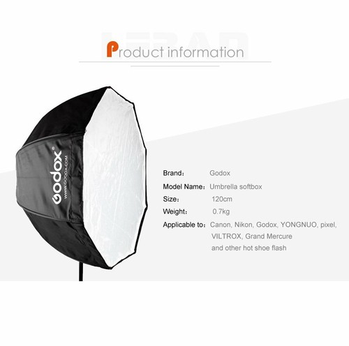 GODOX 32" 80cm Octagon Umbrella Softbox for Studio Flash Light With Grid UK - Picture 11 of 13