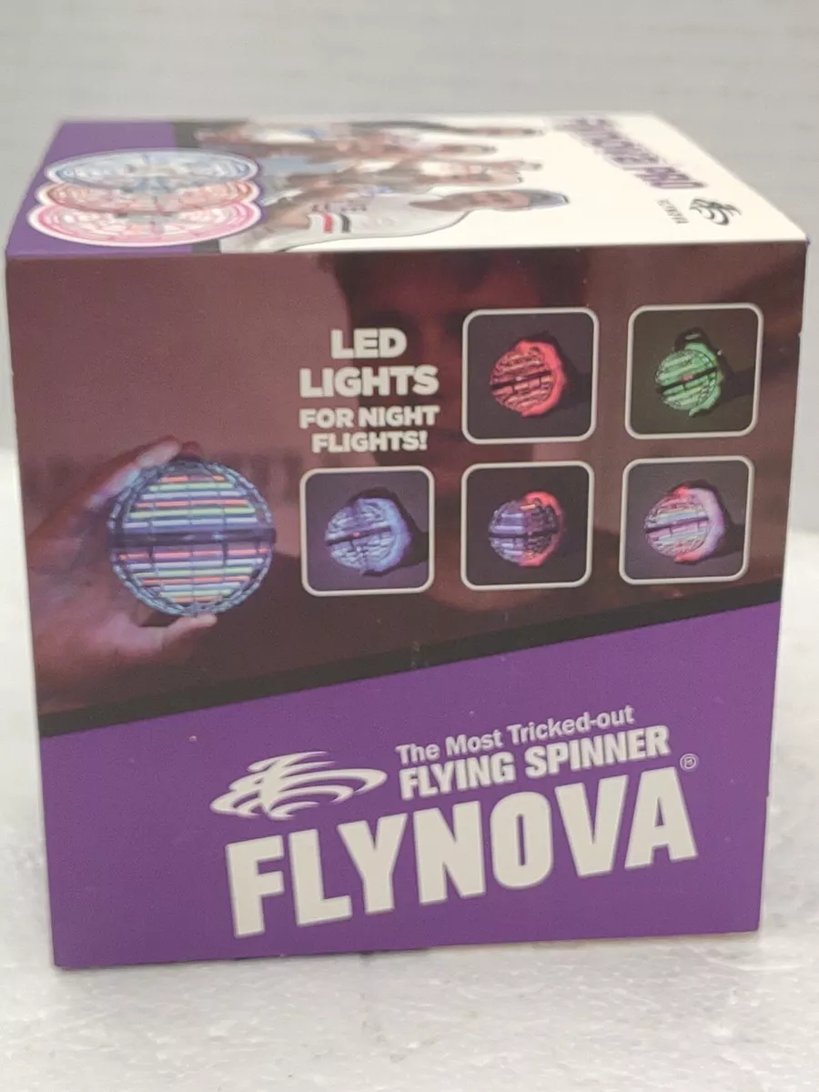 Flynova Pro Flying Spinner Ball Toy Multi Color LED Lights Complete Tested  Works 