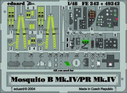 Eduard Accessories Fe242 - 1:48 Mosquito B.Mk.Iv/Pr Mk.Iv for Tamiya Kit - Ä