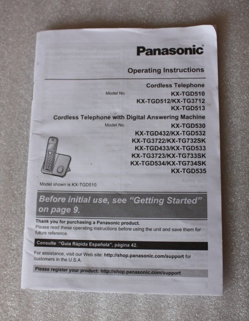 Panasonic KXTGD510 & KXTGD530 3 Handset Cordless Phone w/Answering