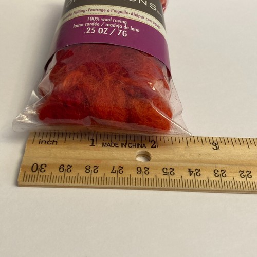 Dimensions FeltWorks 100% Wool 25) Red Curly Roving 0.25oz Needle Felting Crafts - Picture 12 of 16