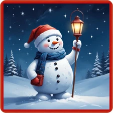 30 Custom Vintage Holiday Snowman Personalized Address Labels