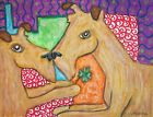 Art Print 5 x 7 Irish Terrier Luck Collectible Artist Ksams Dogs Vintage Style