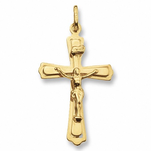 Gold Jesus Crucifix Cross Pendant 