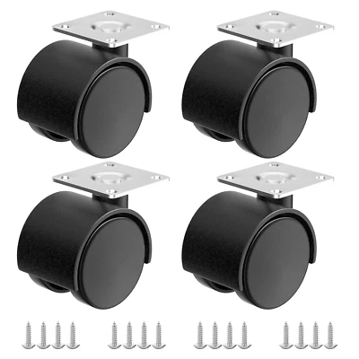 ANDUTEES Set of 4 Swivel Caster Wheels 2", Nylon Furniture Casters with Mounting Screws
