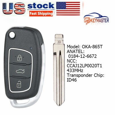 Smart Remote Key Fob for Hyundai Elantra 2014 2015 2016 OKA-865T 433MHz ID46 3B