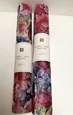 Lot of 2 Talking Tables Floral Table runner 6ft X 12" NIP made in United kingdom