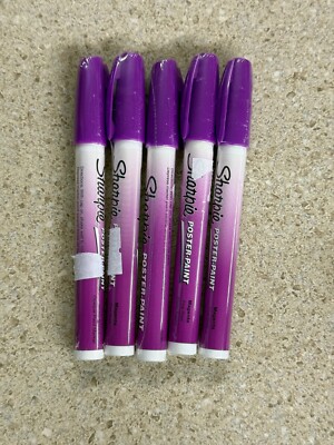 Lot of 5 Sharpie Water-Based Poster Paint Marker Fine Point Magenta New
