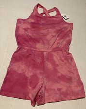 NWT Old Navy Pink Tie Dye Cross Back Romper One Piece Summer Suit M 8