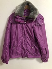 Nils Jacket Women's Full Zip Purple Faux Fur Insulated Ski Snow Size 8
