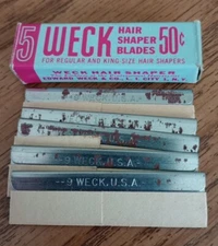 Weck Hair Shaper Surgical Steel Blades 5 In Box Made in Brooklyn NY NOS