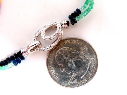 50ct natural sapphire emerald beads necklace 14kt - Picture 2 of 3
