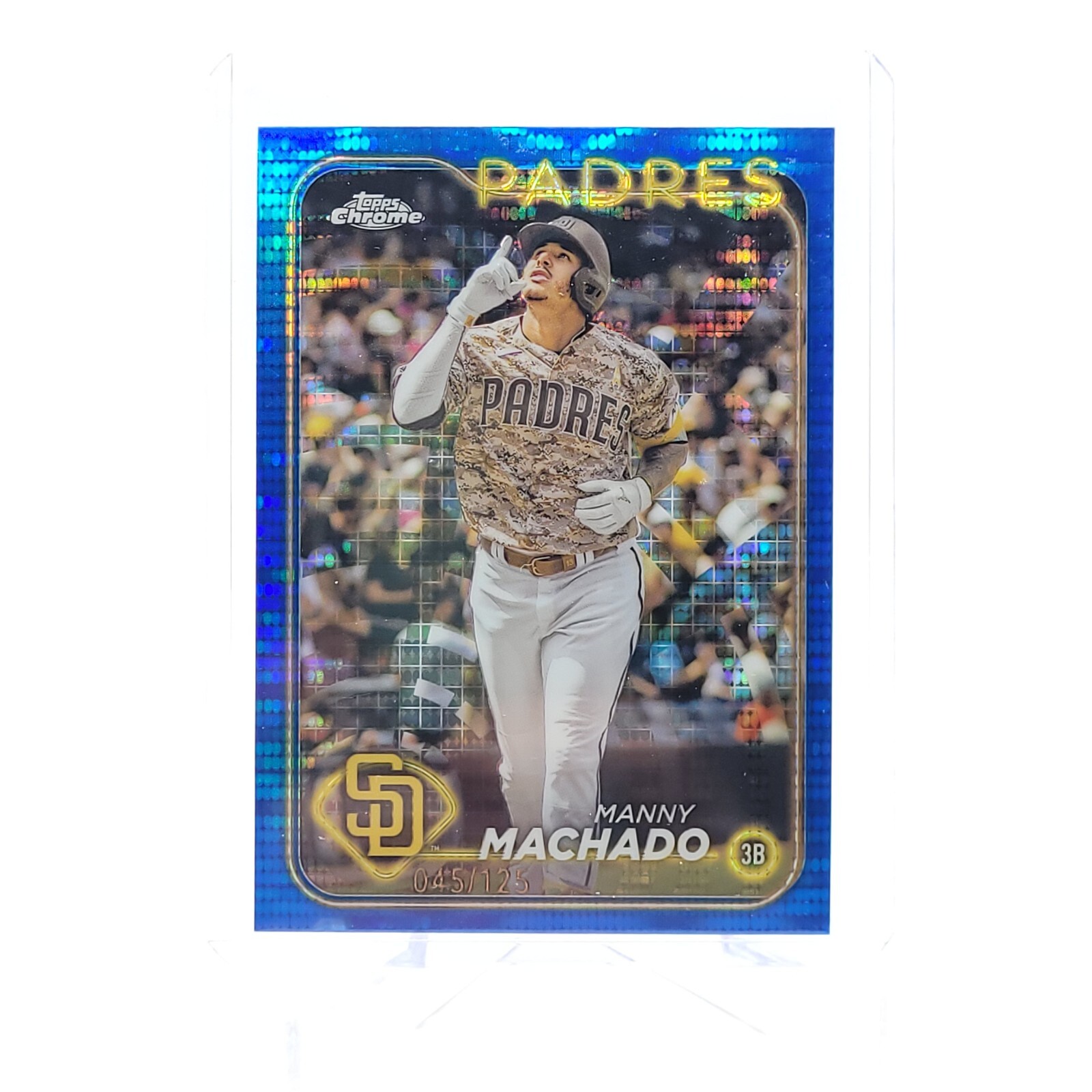 2024 Topps Chrome Manny Machado Sonar Blue Refractor /125 San Diego Padres